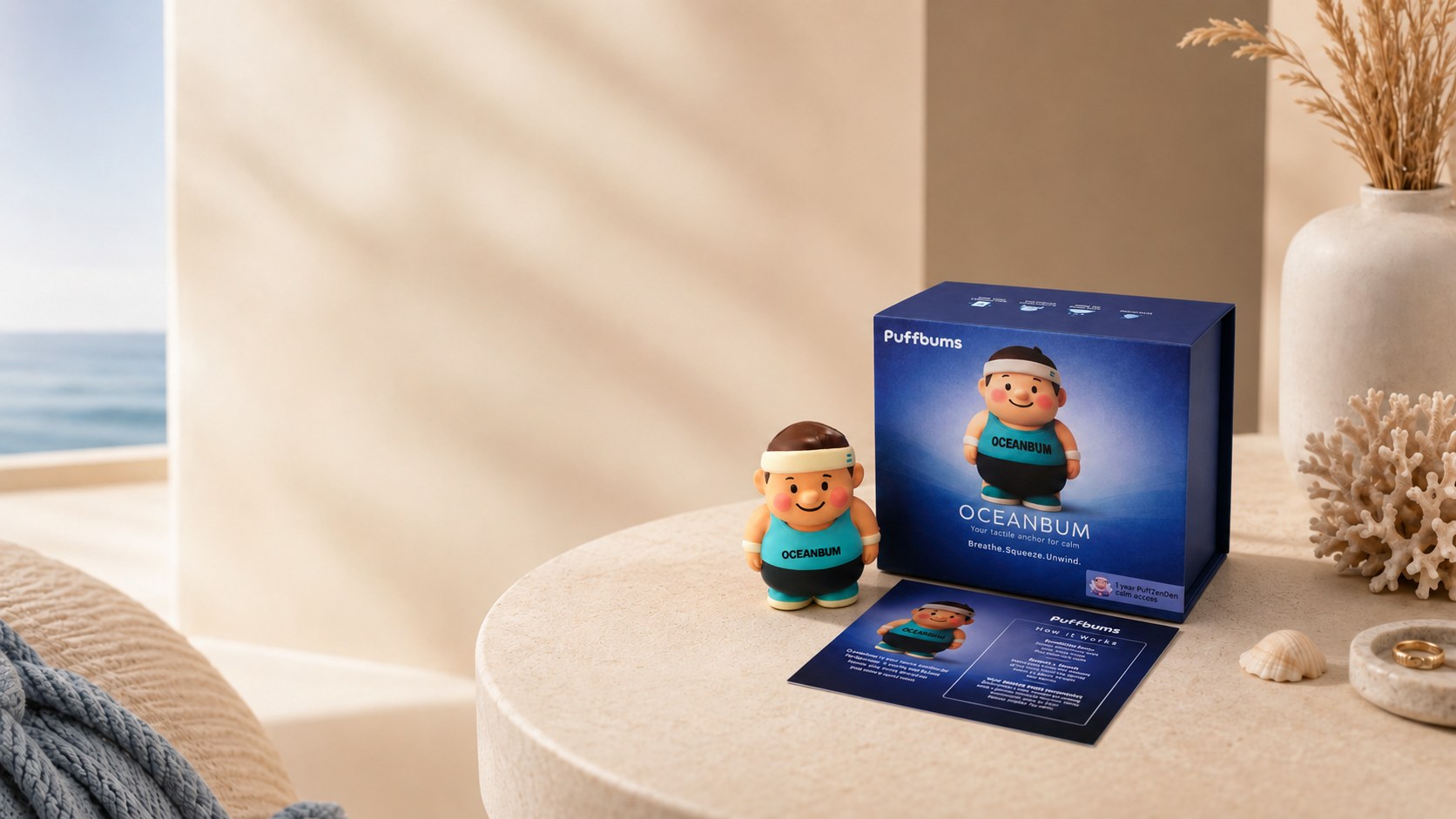 Oceanbum Founder Bundle with box, Oceanbum, and information card