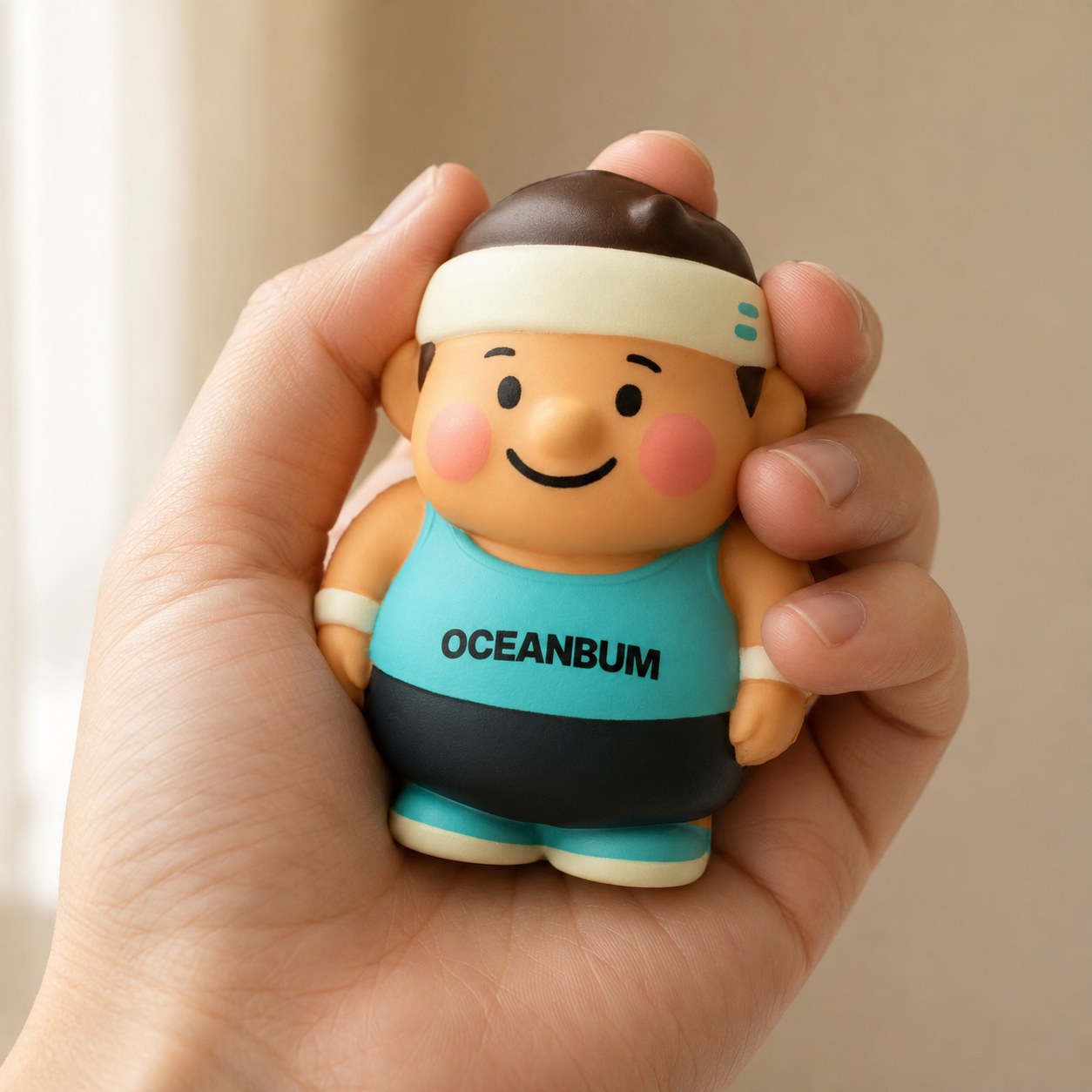 A hand gently squeezing Oceanbum